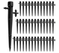 VooGenzek 40 Pièces Goutteur Irrigation Réglable, 360 Degrés 8-Trou Micro Asperseur Goutte à Goutte pour Tube 4/7mm, Goutteur d'irrigation Insertion, Noir (avec Connecteur)