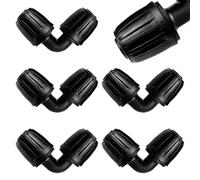 VooGenzek 5 Pièces 20mm Connecteurs de Tuyaux, Connecteur de Tuyau Cannelé en Plastique, Raccord D'irrigation, Connecteurs Barbelés de Tuyaux pour Système D'Irrigation, Coude