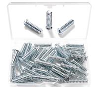 VooGenzek 50 Pièces M6.3 * 25 mm Vis Euro Spéciale Pour Meubles, Coulisse, Portes D'armoires de Cuisine, Armoires et Charnières de Placard