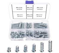 VooGenzek 80 Pièces M6.3 Kit de Vis Euro Spéciale pour Meubles, Coulisse, Portes D'armoires de Cuisine, Armoires et Charnières de Placard