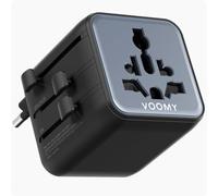 Voomy Adaptateur de Voyage Universel - 200+ Pays INCL. UK, USA, Japon, Thaïlande & Australie, 2500W Protection Surtension, Design Compact