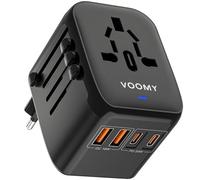 VOOMY Adaptateur Prise Universelle pour Plus de 170 Pays, Chargeur Rapide de Voyage Universelle avec 2 Ports USB 18W et 2 Ports Type C PD 20W, Adaptateur Prise USA, vers France UK EU Australie Japon