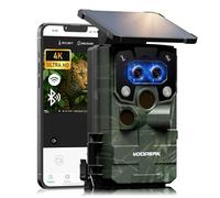 VOOPEAK Camera de Chasse Solaire à Double Objectif, 4K 60MP WiFi Caméra de Chasse Connectée Téléphone, Caméra Chasse Starlight Vision Nocturne Activée par Mouvement Piege Photographique IP66 Étanche