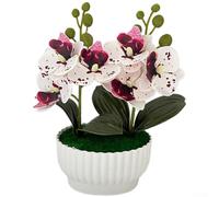 Vootnifig Faux au toucher doux pour orchidée blanche, violette, bleue | Design phalaenopsis réaliste, pétales réalistes, touche élégante pour la maison, 20 cm de hauteur, pas de décoloration