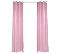 VORCOOL Rideau Occultant de Motif Étoiles Creuses avec Double Gaze pour Salon Chambre (Rose)