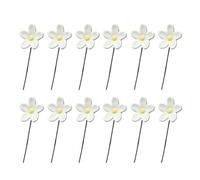 VORILO Décoration de jardin émaillée en céramique Motif fleur B | Lot de 12 médiators peu profonds pour pots de terrasse