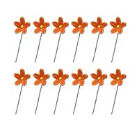 VORILO Décoration de jardin émaillée en céramique Motif fleur | Lot de 12 médiators peu profonds pour pots de terrasse