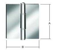 Vormann VORMANN Charnière de porte B85xH90mm roulée inoxydable, inox Quantité:1