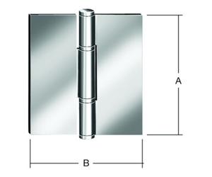 Vormann VORMANN Charnière de porte B85xH90mm roulée inoxydable, inox Quantité:1