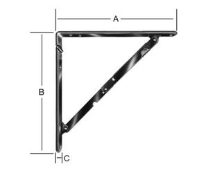 Vormann VORMANN Console pliante L300xP300mm avec bras diagonal Acier, blanc, revêtu Quantité:1