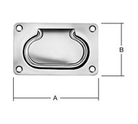 Vormann VORMANN Poignée encastrée avec bords arrondis, 140x90mm, 75mm, Ø8mm acier Quantité:1