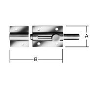 Vormann VORMANN Verrou à bouton 36x80 mm avec boucle, droit inoxydable Quantité:1
