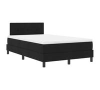 Vorpalize Lit à sommier tapissier avec barres lumineuses Noir 120 x 190 cm Tissu Cadre en bois Tête de lit réglable en hauteur Avec matelas, cadre de lit, sommier à lattes, design moderne, pour