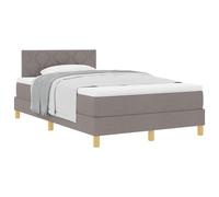 Vorpalize Lit à sommier tapissier avec coussin, tête de lit, taupe, 120 x 200 cm, cadre de lit en tissu avec sommier à lattes pour un sommeil confortable, design moderne