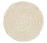 Vorpalize Pouf en macramé fabriqué à la main en coton avec rembourrage en perles EPS - 45 x 30 cm - Compact - Tabouret et pouf décoratif pour salon, chambre à coucher et décoration