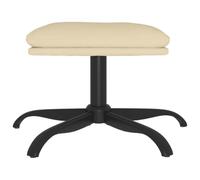 Vorpalize Repose-pieds crème 60 x 60 x 36 cm en tissu avec base en métal noir, tabouret compact pour salon et chambre à coucher, repose-pieds confortable et tabouret de maquillage, pouf multifonction