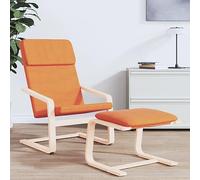 Vorpalize Repose-pieds en tissu jaune foncé 51 x 41 x 40 cm avec housse amovible, bois de bouleau massif et coton PP, tabouret et repose-pieds pour salon, chambre à coucher et coiffeuse