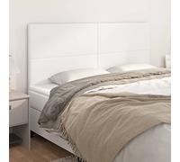 Vorpalize Tête de lit blanche - 160 x 118/128 cm - En cuir synthétique - Réglable en hauteur - Avec pieds en bois stables - Convient comme cadre de lit - Housse de tête de lit - Rembourrage mural