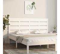 Vorpalize Tête de lit blanche 160 x 3 x 80 cm en bois massif de pin avec design moderne à lattes pour une assise confortable et un design élégant de chambre à coucher