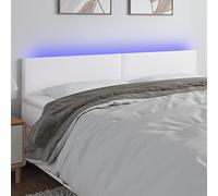 Vorpalize Tête de lit blanche 160 x 5 x 78/88 cm avec housse en cuir synthétique, réglable en hauteur, avec barres découpables, adaptée pour cadre de lit, design moderne, finition durable
