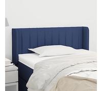 Vorpalize Tête de lit bleue avec oreilles - 93 x 16 x 78/88 cm - Structure en tissu - Réglable en hauteur - Confortable et stable - Avec housse pour cadre de lit, idéale pour lire et téléviser