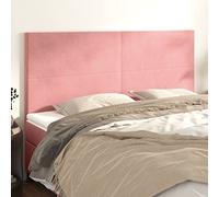 Vorpalize Tête de lit en velours rose 200 x 5 x 118/128 cm réglable en hauteur avec pieds en bois pour cadre de lit, housse de tête de lit, protection murale et coussin mural, décoration de chambre à