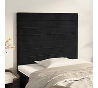Vorpalize Tête de lit noire - 100 x 5 x 118/128 cm - En velours - Réglable en hauteur - Stable - Housse de coussin mural