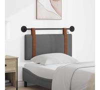 Vorpalize Tête de lit suspendue en polyuréthane vieilli gris foncé pour chambre à coucher, montage mural, rembourrage doux, 90 x 55 cm, fond de lit confortable, décoration murale, stable et durable