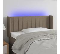 Vorpalize Tête de lit taupe 93 x 16 x 78/88 cm en tissu avec housse amovible, réglable en hauteur, avec baguette colorée, adaptée pour cadre de lit, design moderne, tissu durable
