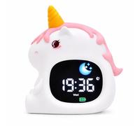 VORRINC Réveil numérique licorne pour enfant avec entraîneur de sommeil - Réveil sans tic-tac, lever du soleil, bruit blanc, snooze et veilleuse