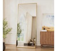 Vortisys Miroir sur Pied 171x 76 cm, Verre Trémpe, Doré | Cadre en Alliage d'Aluminium, Grand Miroir Intégral, miroirs en Pied pour Chambre, Salon, Dressing