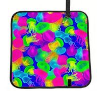 Vortithora Coussin de siège de stade pliable en forme de poisson arc-en-ciel, imperméable, portable, petit tapis de camping pour camping, voyage, sports de plein air