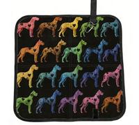 Vortithora Coussin de siège de stade pliable en forme de silhouette de chien coloré, imperméable, portable, petit tapis de camping pour camping, voyage, sports de plein air événements