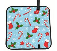 Vortithora Coussin de siège de stade pliable motif canne à sucre d'orge de Noël, imperméable, portable, petit tapis de camping pour camping, voyage, sports de plein air, événements
