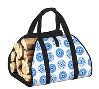 Vortithora Grand sac de transport mandala mauvais œil pour bois de chauffage, tissu Oxford 600D avec poignées renforcées, sac de transport en bois ouvert pour cheminée, poêle à bois, camping et