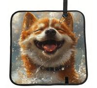 Vortithora Shiba-Inu-Joy Coussin de siège de stade pliable imperméable et portable Petit tapis de camping pour camping, voyage, sports de plein air événements