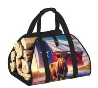 Vortithora Texas-Bluebonnets Grand sac de transport pour bois de chauffage, tissu Oxford 600D avec poignées renforcées, sac de transport à bois ouvert pour cheminée, poêle à bois, camping et rangement
