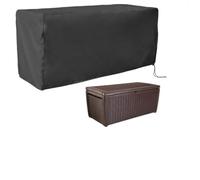 Vortiva Housse de rangement tissée noire pour terrasse, protection contre | Protège contre la pluie et la poussière pour le soleil, tissu tissé en polyester, design à couverture complète