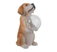 Vortiva Lampe solaire en forme de chien réaliste pour décoration de jardin | Design réaliste en résine, lueur nocturne à énergie solaire, 28 x 13 x 14 cm, charmante décoration intérieure et extérieure