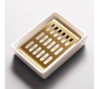 Vortiva Porte-savon à ventouse en acier inoxydable 304 pour douche | Design double couche, filtre à drainage rapide, garde le savon au sec, facile à nettoyer, compact 12 x 10 cm