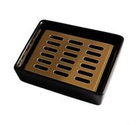 Vortiva Porte-savon à ventouse en acier inoxydable 304 pour douche | Design double couche, filtre à drainage rapide, garde le savon au sec, facile à nettoyer, compact 12 x 10 cm