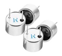 VOSAREA 2 Paires Sonde Ultrasonore Capteur de Niveau de Liquide 16mm, Tête Double Émettrice et Réceptrice, Fer Argenté, Robotique et Évitement D’obstacles Véhicule