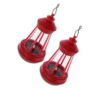 VOSAREA 2 Pièces Lanterne Solaire D'animal Boîte à Batterie Intégrée, Finition Plastique Détaillée, Étanche et Poignée Légère pour Décoration Maison et Balcon