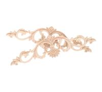VOSAREA 2pcs Appliques en Bois Rétro Décoratives pour Meubles en Bois, Faciles à Installer, Style Élégant et Classique, Adaptées pour Armoire et Murs, Couleur Kaki, Dimensions 30x8cm