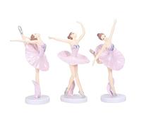 VOSAREA 3 Pcs Ballerine Statues Bureau Ornement en Plastique Danse Fille Artisanat Danseur Ballet Figurines pour La Décoration Intérieure (Rose)