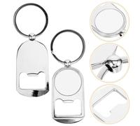 VOSAREA 4pièces Lot de Porte-clés Ouvre-bouteilles Métal Résistant à Usure Ouvre-boîtes et Bouteilles de Bière Design Sublimation pour Usage Quotidien Bar Camping et Fête