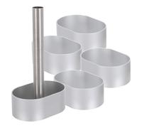 VOSAREA 5 Pièces Anneau de Moule à Gâteau Ovale en Acier Inoxydable | Mousse, Dessert et Biscuits, Bords Lisses sans Bavure, Surface Polie, Usage Culinaire