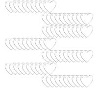 VOSAREA 70 Pièces Porte-clés Vierge Soi-même Porte-clés par Sublimation Cœur en Acrylique Blanc, Lot DIY pour Projets de Porte-clés et Paquet