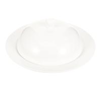 VOSAREA Assiette en Céramique Blanche Couvercle Dôme, Élégante et Facile à Nettoyer, pour Service de Steak ou Pizza, Compatible Lave-vaisselle