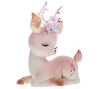 Vosarea Bébé Cerf Figurine Gâteau Topper Mini Statue Rennes De Biche Faon Décor Miniature Animal des Bois Table De Bureau Décoration Ornement pour Bébé Douche D' Anniversaire Fée Jardin